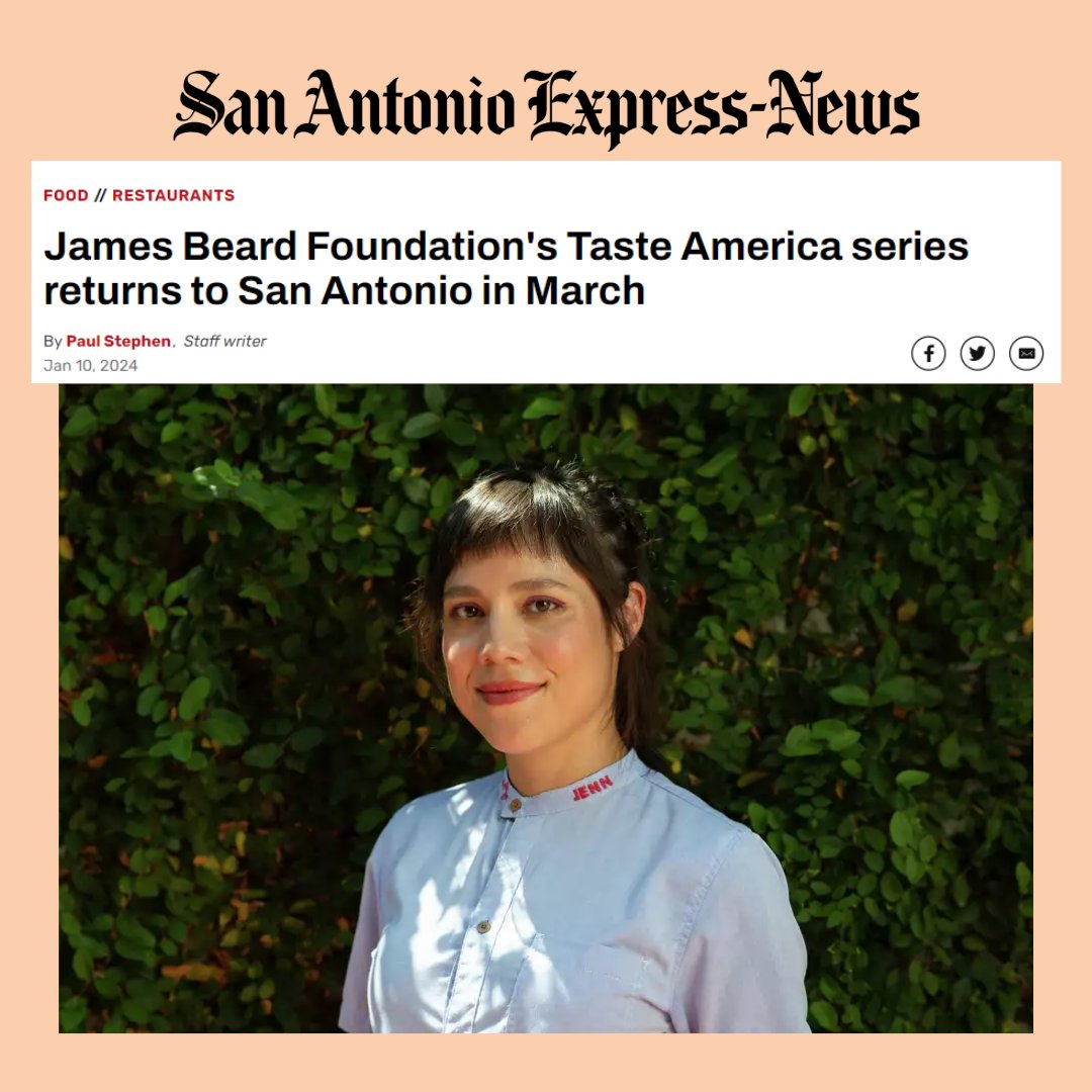 It's that time, San Antonio! Join <a href="/beardfoundation/">James Beard Foundation</a> for Taste America, an evening in support of your local restaurant community, hosted at @bestqualitydaughter on Wednesday, March 6th. 

jamesbeard.org/events/taste-a…
