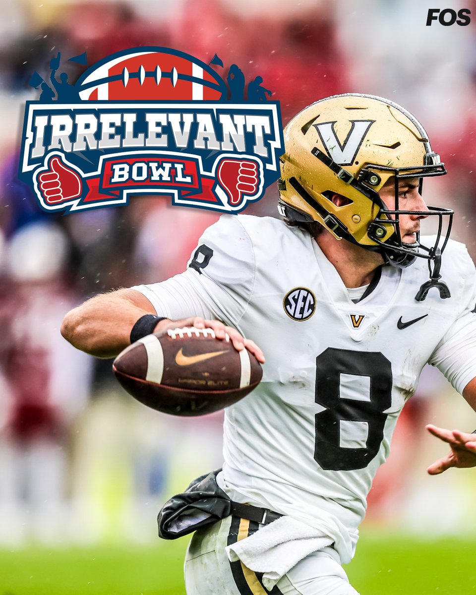 FOS's tweet photo. The promoters behind "Mr. Irrelevant" have announced the Irrelevant Bowl — a bowl game for the worst 2 teams in college football.

The event is looking for a host city and would've featured Akron-Vanderbilt this season.

"No polls, no rankings, no controversy." https://t.co/d4iXmSB5O0