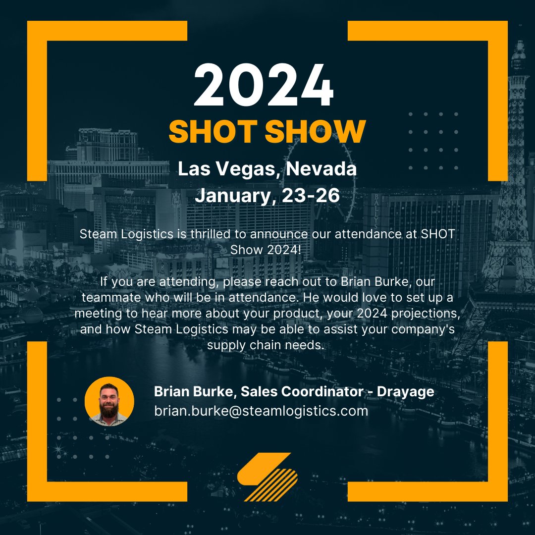Join us in #LasVegas January 23-26th for this year's SHOT show. We look forward to meeting everyone there!  #SHOTshow2024 #Logistics #SupplyChain