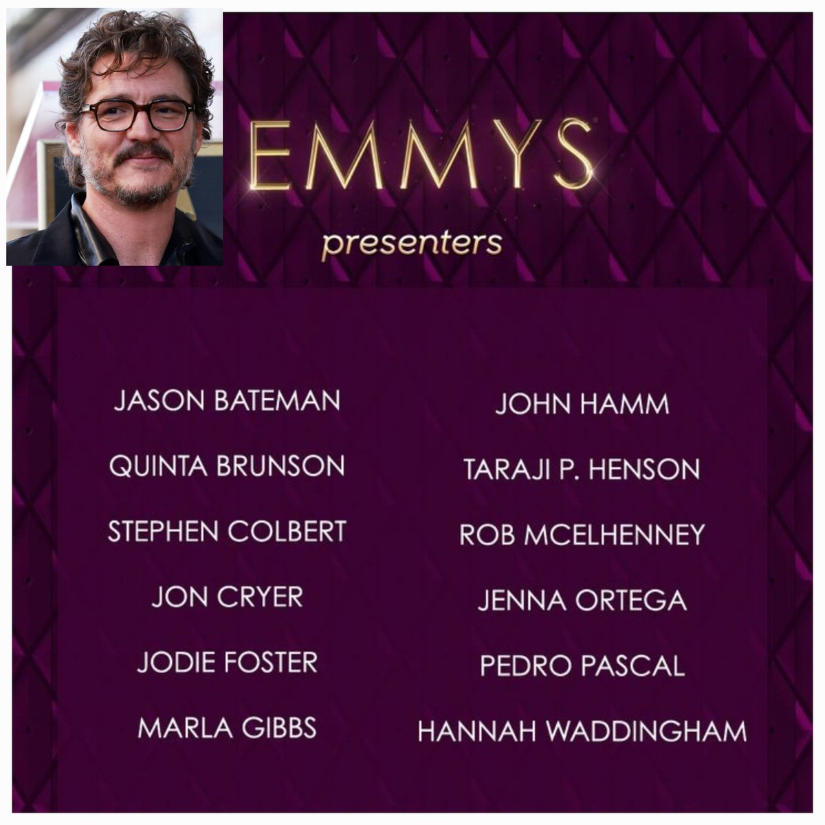 Pedrosgal69's tweet image. Look who's presenting an award at The Emmy's  #pascalispunk #pedropascal #WeLovePedroPascal