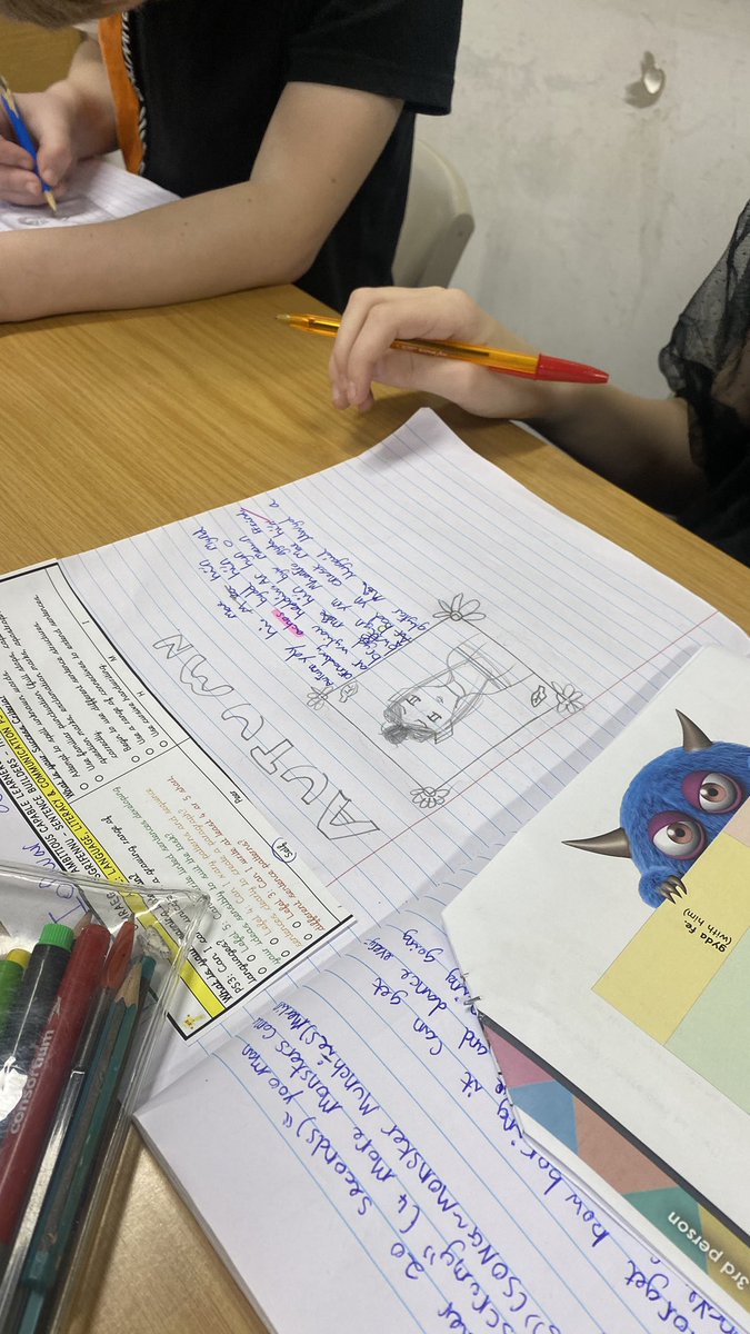 YR5PDCS's tweet photo. Some excellent use of the sentence builders to support #Welshwriting today @PDCSPrimary Pupils enjoyed picking a friend or character of their choice to write in the 3rd person #Ambitiouscapablelearners https://t.co/jUA1HWklrR