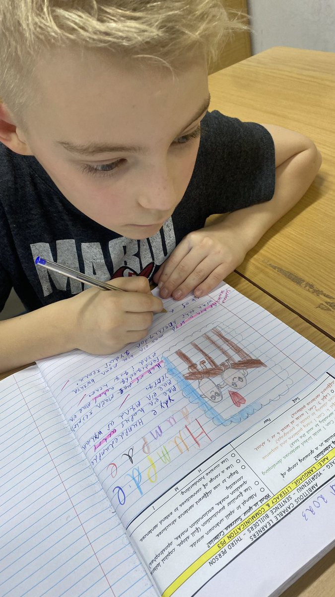 YR5PDCS's tweet photo. Some excellent use of the sentence builders to support #Welshwriting today @PDCSPrimary Pupils enjoyed picking a friend or character of their choice to write in the 3rd person #Ambitiouscapablelearners https://t.co/jUA1HWklrR