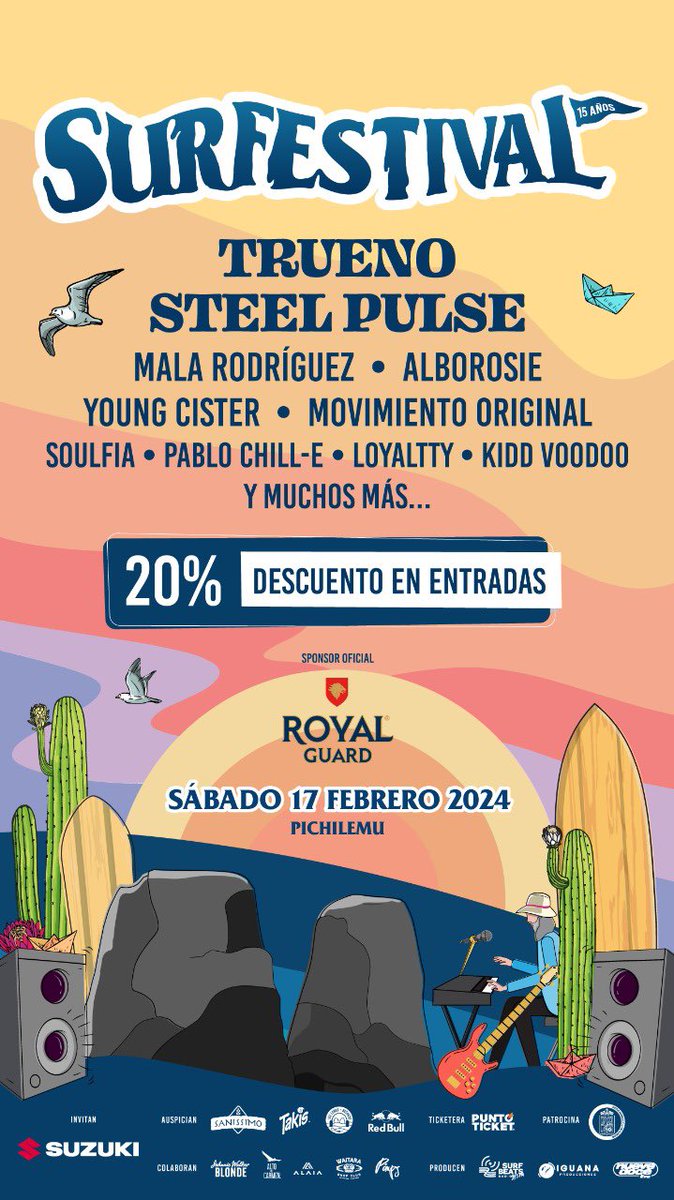 TENGO TICKETS CON 20% DE DCTO 🎟️ #Surfestival2024 Pichilemu 📍 

puntoticket.com/surfestival202…