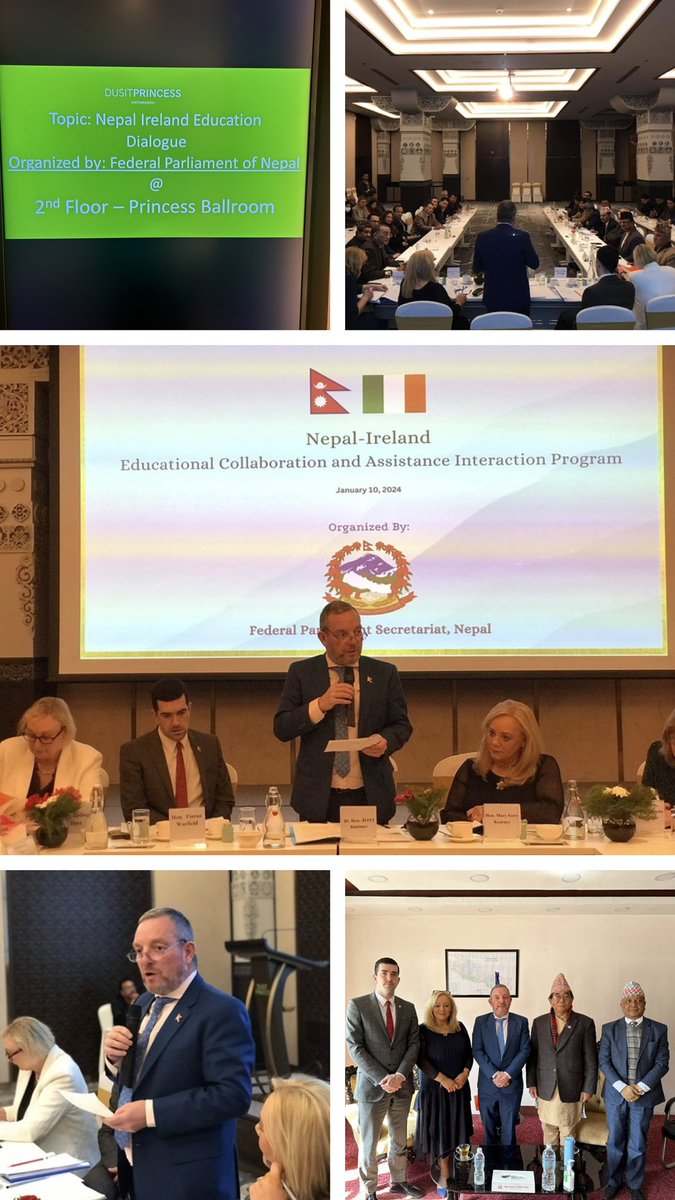 Extraordinary day promoting education collaboration with Nepal. Meeting with Ashok Rai Minister of Education, Science and Technology of Nepal followed by Nepal Ireland Education Dialogue <a href="/nepal_ireland/">NepalIrelandSociety</a>  <a href="/fintanwarfield/">Fintan Warfield</a> <a href="/SeeryKearney/">Mary Seery-Kearney</a> <a href="/OireachtasNews/">Houses of the Oireachtas - Tithe an Oireachtais</a>