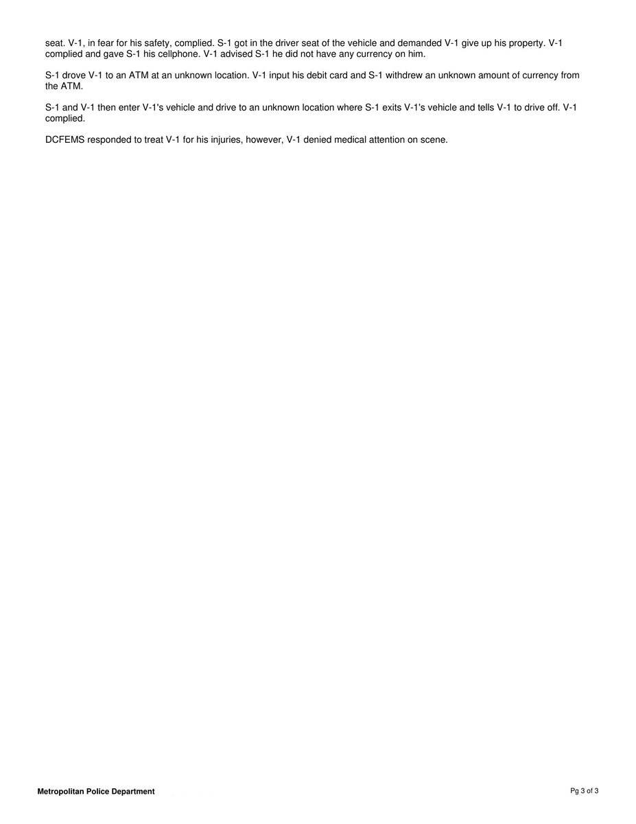 alanhenney's tweet photo. Here is the redacted police report from last night's SHOCKING ROBBERY, KIDNAPPING AND CARJACKING that started here at 6th St and K St NW DC. #MountVernonSquareDC @SheenaBerry4ANC @nigro4dc @Anc6B10 https://t.co/vtvI15vsuh