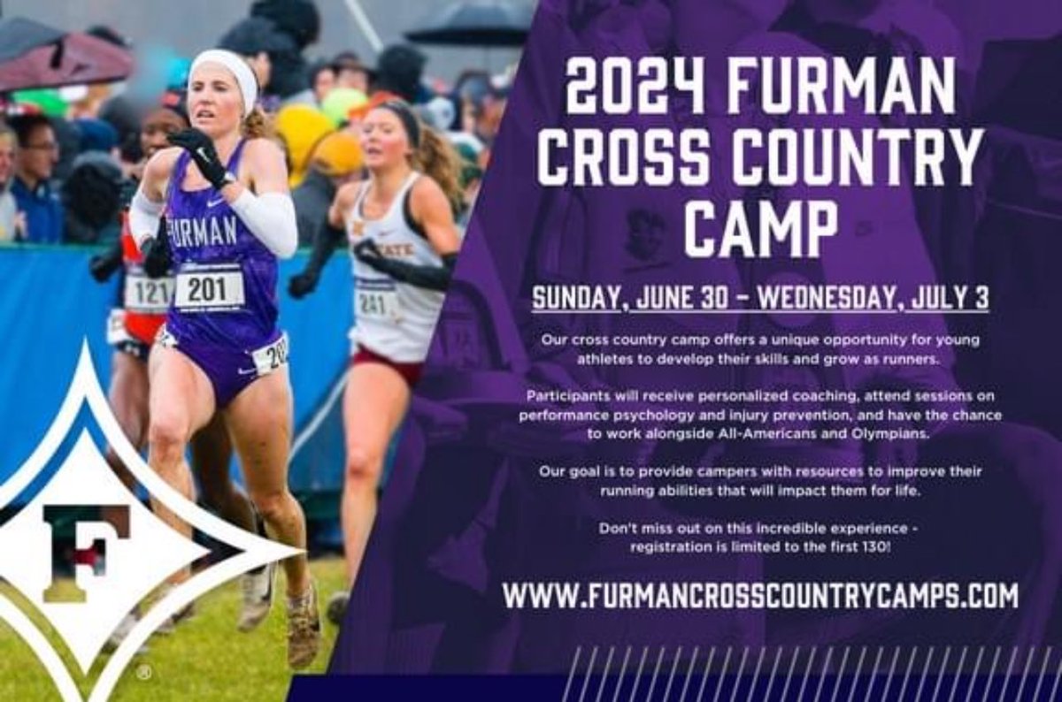FurmanXC's tweet photo. SUMMER CAMP REGISTRATION IS OPEN π₯³
https://t.co/EAhpVBdvRL
Come train with one of the top programs in the NCAA in beautiful @Greenville_SC ππ½ββοΈππΌ
#summercamp #runningcamp #distancecamp #crosscountrycamp https://t.co/eZrJz1qqdM