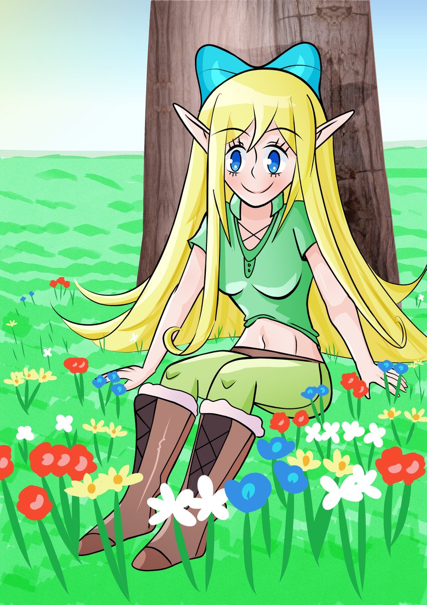 I suck at drawing backgrounds so I'm forcing myself to Not do it the easy way and just put every character in a white void. This one actually turned out alright