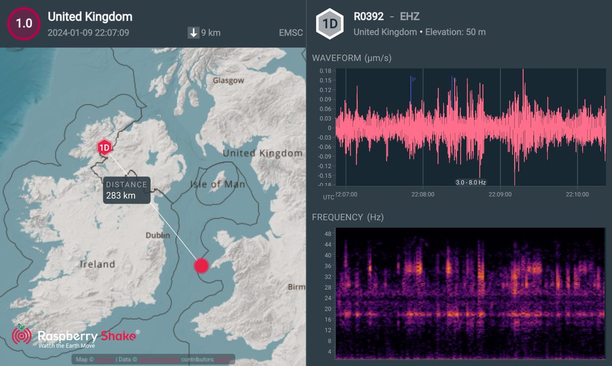 quakeshake_DIAS's tweet photo. Our 1st local earthquake of 2024 ๐ข๐ฅณThe magnitude 1.0 Irish Sea ๐ฏ๐ต #earthquake ใฐ๏ธrecorded by our citizen @raspishake seismometers based in Ireland. ๐ท
Visit us at #BTYSTE2024 to learn all about it ๐
#QuakeShake #QuakeShakeUpdate #IrishCitizenSeismometers #DIASDiscovers https://t.co/TpheLDhlyL