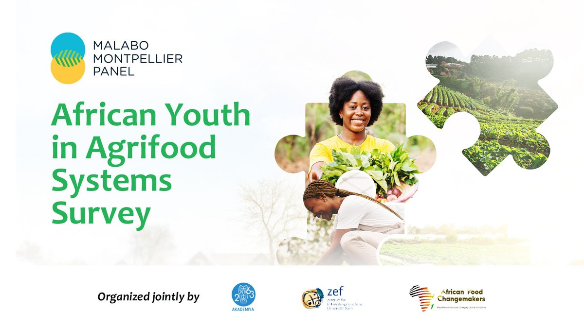 <a href="/MaMoPanel/">Malabo Montpellier Panel</a> is conducting a survey to provide a platform to capture African youth’s voices, aspirations &amp; demands within the context of agrifood systems transformation. By youth, we mean the young population aged 15 - 35 years. 

Access the 5mn survey👉 tinyurl.com/356abcxb