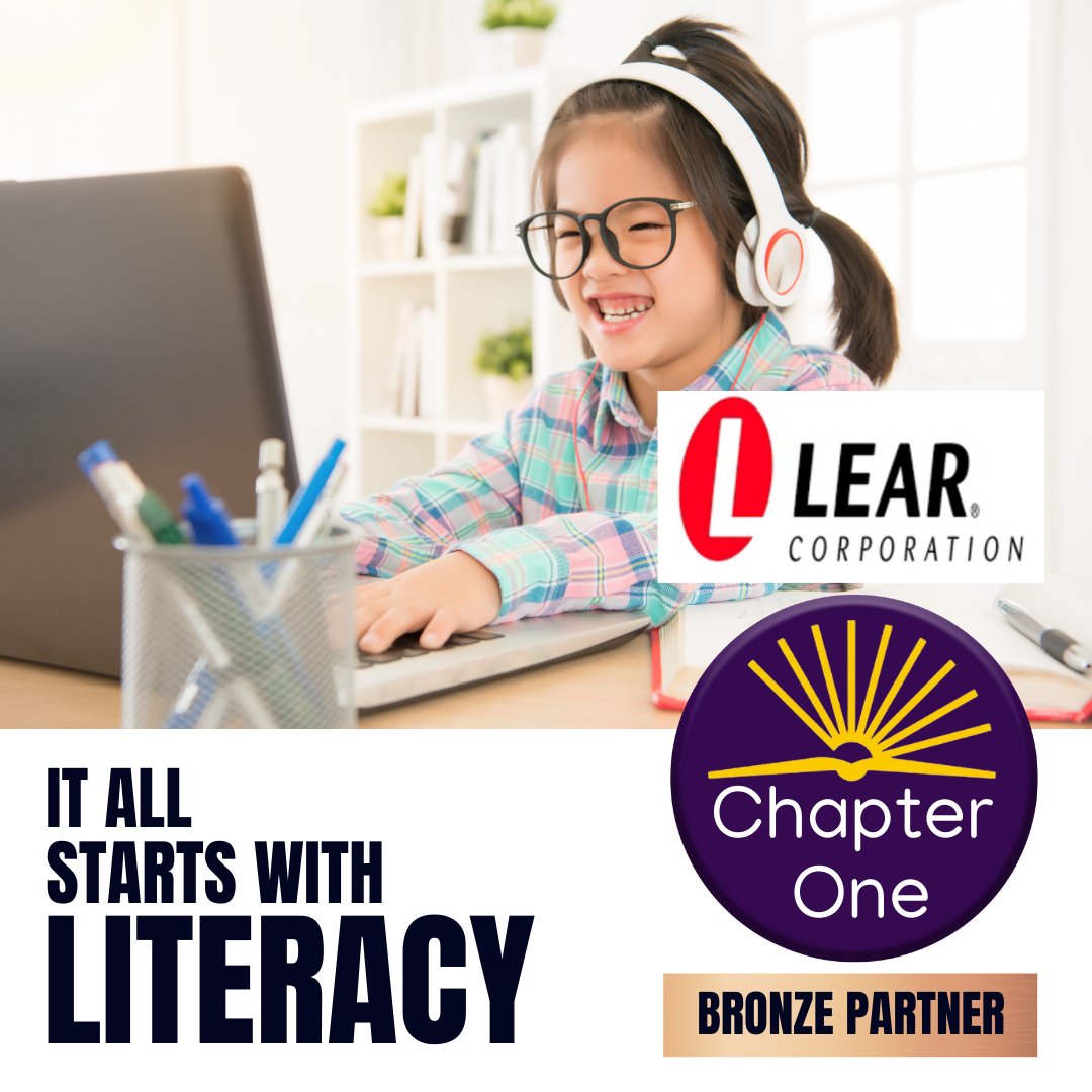 We're excited to announce that Lear Corporation is a Chapter One Bronze Partner! Learn more at chapterone.org/volunteer

#lear #chapteroneUSA #literacymatters #partnerwithus #studentliteracy