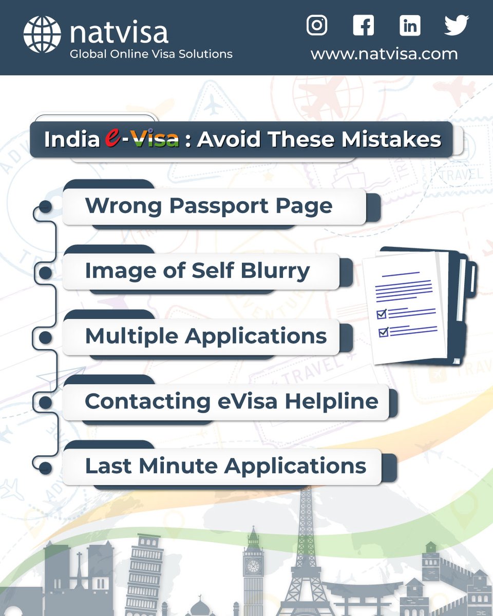 natvisaco's tweet photo. https://t.co/CV8AEtgg6V
-----------------------------------
Watch the Full Video ☝☝☝☝☝
Dreaming of India? ✈️ Ensure a trouble-free visa process with our insights on 'Things to Avoid When Getting the India eVisa.' 🗺️🧳 #indiadreams #visaguide" #indiaevisa #traveltips #natvisa https://t.co/PRou1aXlFj