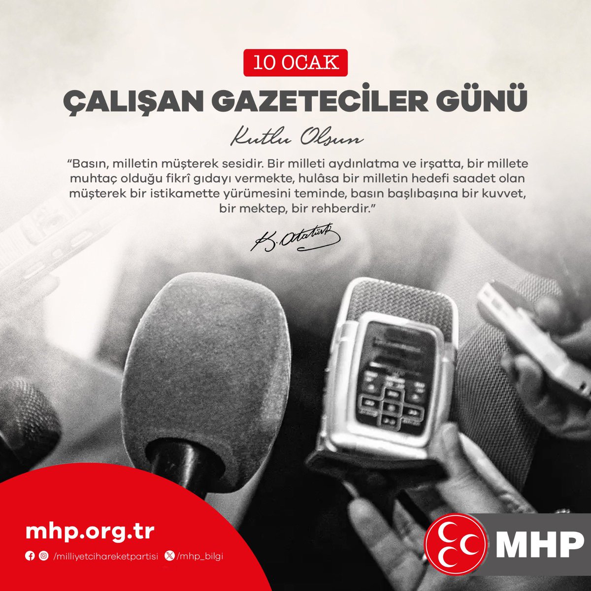 #10OcakÇalışanGazetecilerGünü Kutlu Olsun
@MHP_Bilgi