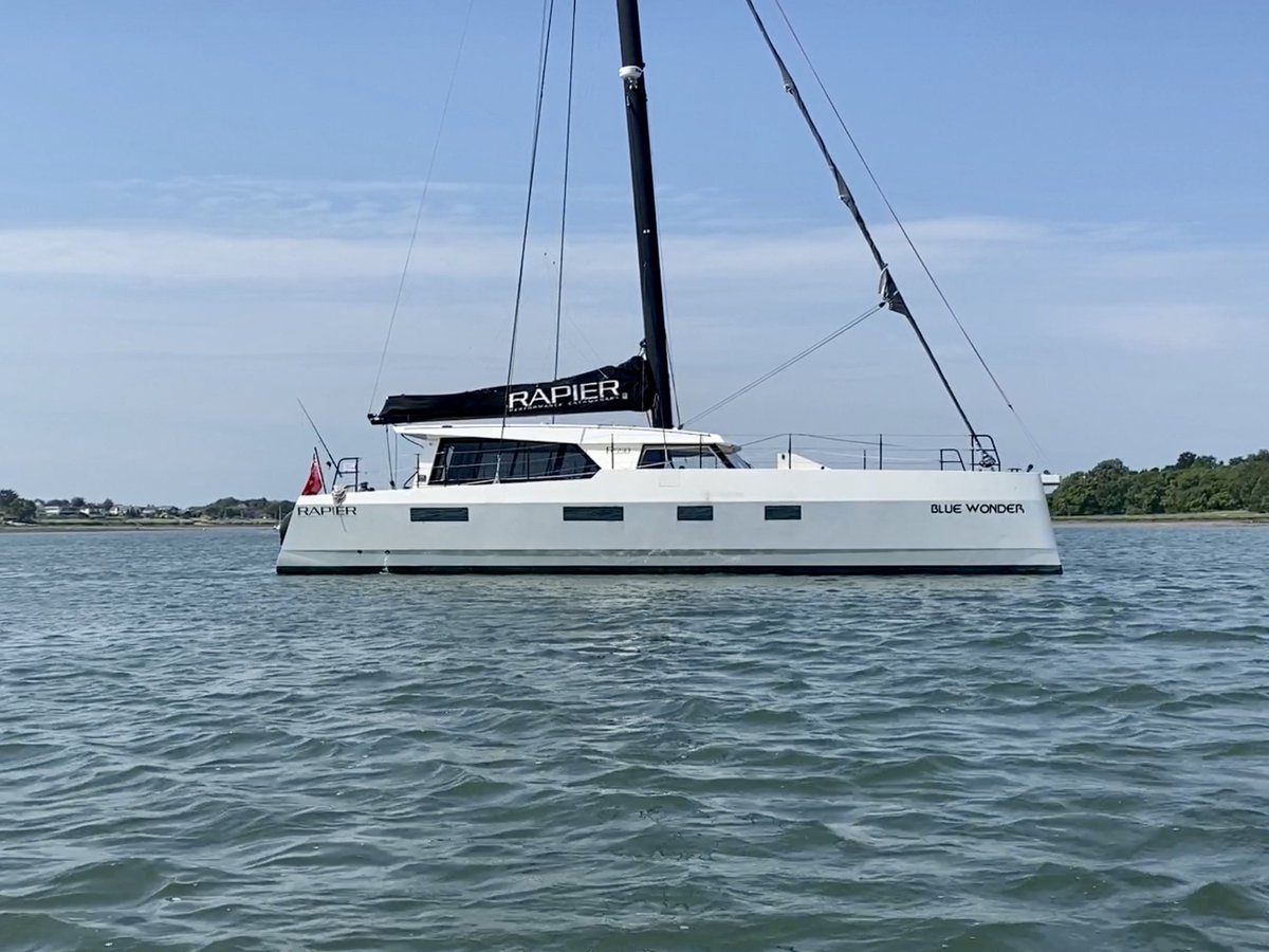 Broadblue's tweet photo. FOR SALE: The Rapier 550 from Broadblue. This boat is currently in the Caribbean and is for sale. How does a season cruising the islands sound? To make it a reality see the Multihull World listing here https://t.co/HpkM6IvvKi https://t.co/rGvpfkn62U