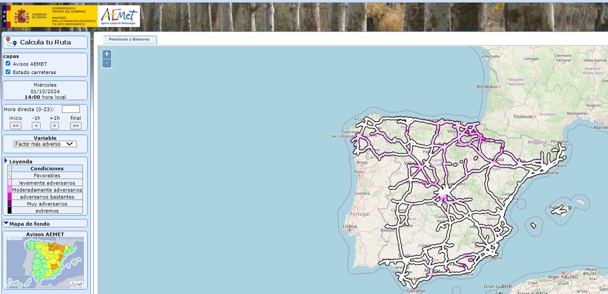 AEMET_Esp's tweet photo. La #nieve el #viento los #FMA 🌨️❄️🌬️afectan a la circulación 🚗en nuestras #carreteras. Infórmate antes de viajar en @InformacionDGT y comprueba tu ruta en #Meteoruta de @AEMET_Esp
👇
https://t.co/yoCRUrjgh1 https://t.co/sfQ23Kdc3J