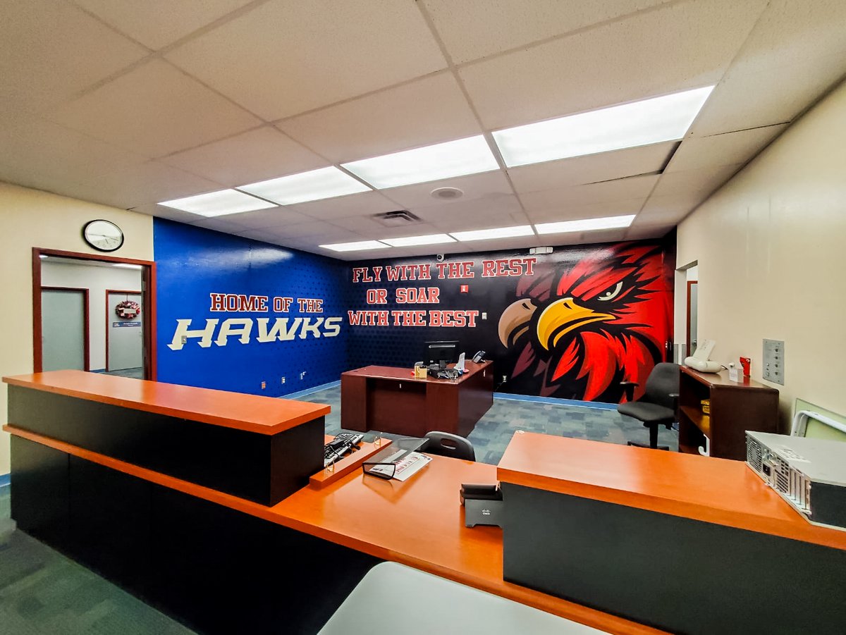 eprgraphics's tweet photo. Full wall-to-wall graphics, designed and installed by our team, for a local SISD school. The use of 3M materials related to your needs &amp; topped with laminations ensures graphics to last! #ElPaso #ElPasoPrinting #ElPasoGraphicDesign #ElPasoPrintShop https://t.co/z1PjWIAlAd