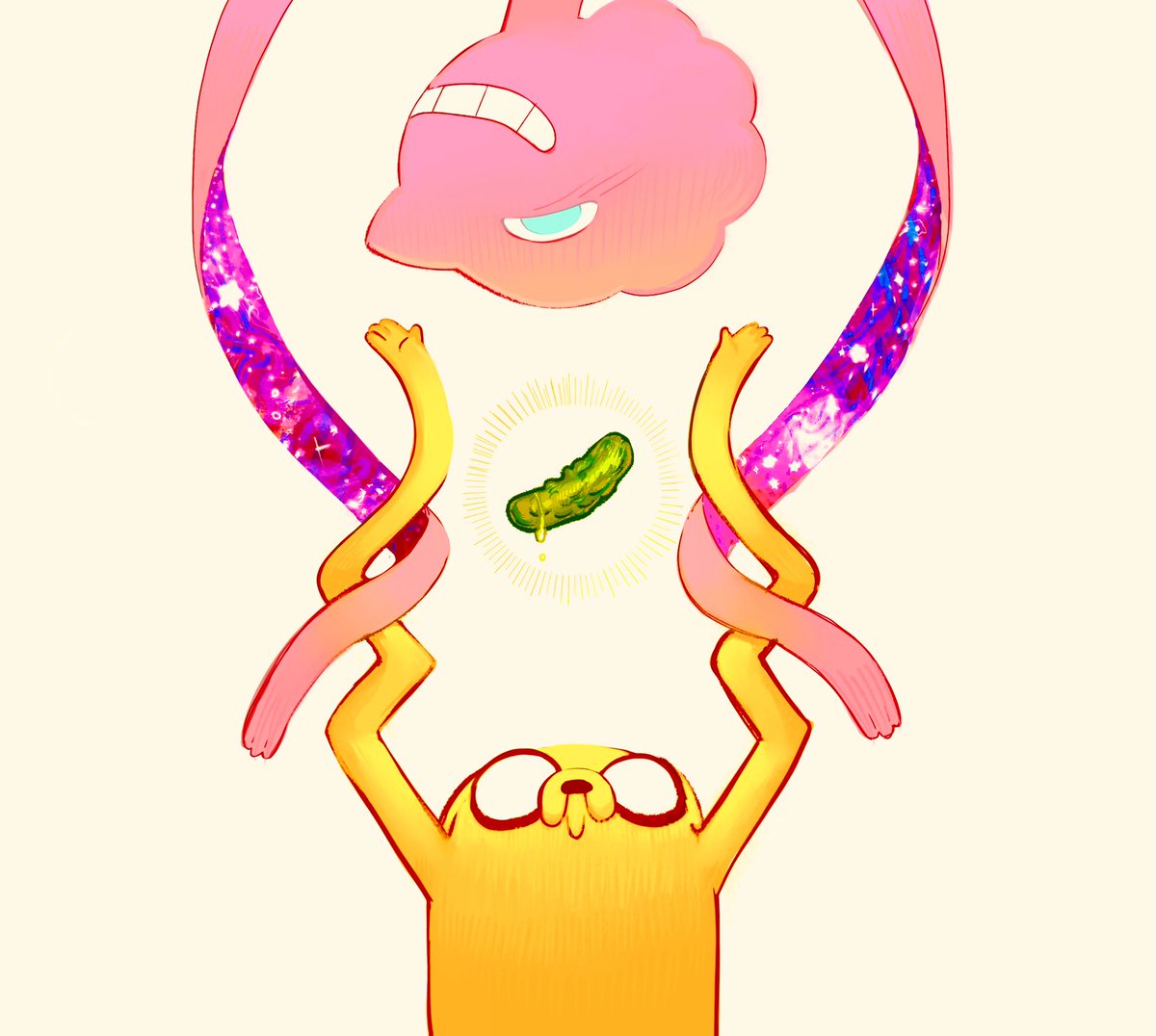 Oowwppps forgot to post this here #prismothewishmaster #jakethedog #adventuretimefanart #prisjake