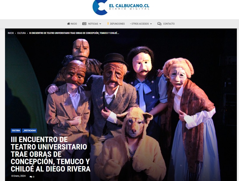 Este viernes inicia la 3° versión del Encuentro de Teatro Universitario en el Diego Rivera. 3 días, 3 obras, 3 universidades! No se lo pierda, los esperamos
Entrada liberada!
Entérate de toda la info en teatrodiegorivera.cl
<a href="/diariodepuerto/">Diario de Puerto Montt</a> <a href="/ellanquihuecl/">diariollanquihue.cl</a> <a href="/elcalbucanocl/">El Calbucano</a>