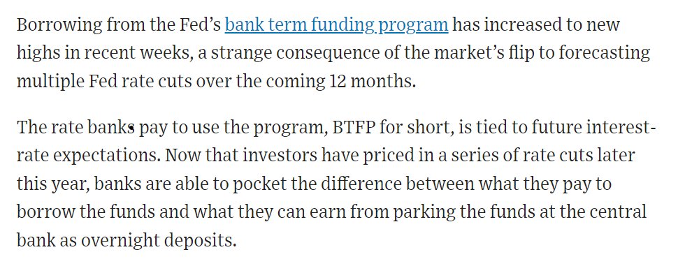 elerianm's tweet photo. From the @WSJ article on how "an emergency lending program the Federal Reserve created during the 2023 banking crisis has turned into easy money."
https://t.co/NxshzPBCWq
#economy #banks #econtwitter https://t.co/L7yJLPsWso