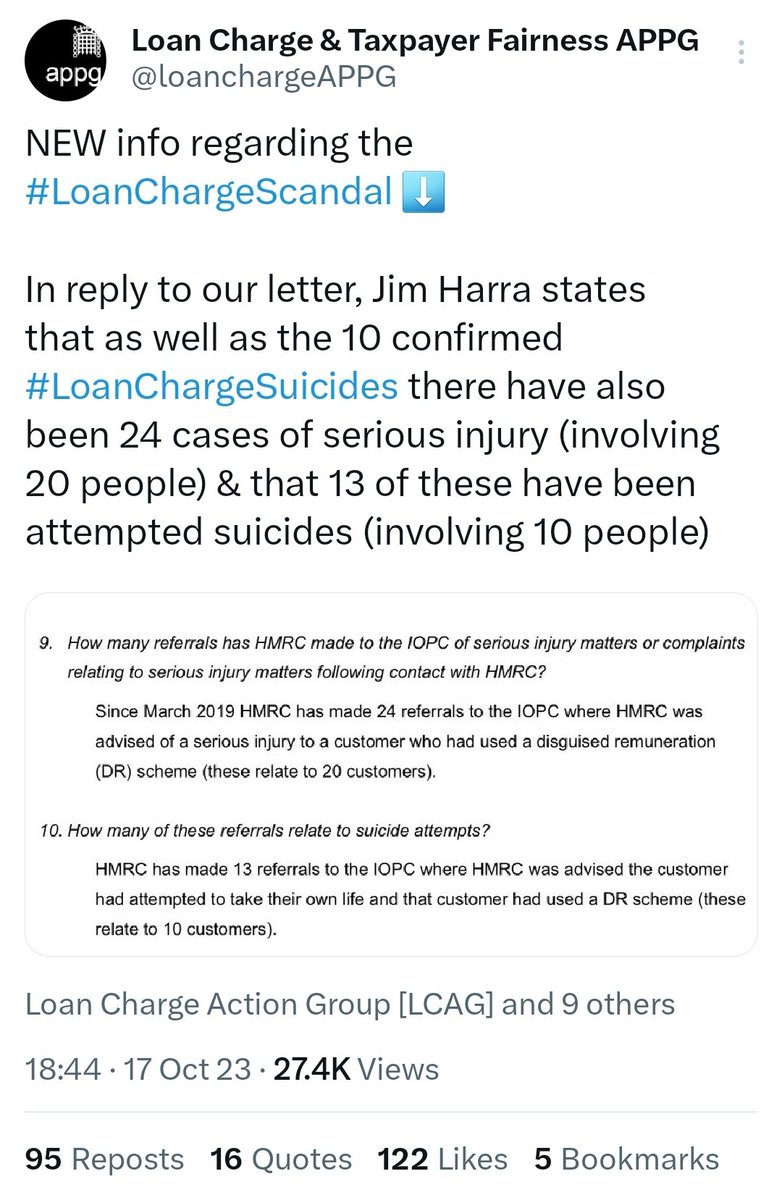 sussexlc's tweet photo. So is the #LoanChargeScandal shocking the government is ignoring the ongoing destruction of 61K individuals + family members impacted by the #LoanCharge

What #MrBatesVsThePostOffice the #PostOfficeScandal shows how company /  state bullies don't care about ordinary 'Little Skint People'

While those culpable shuffle off to another high- profile role and are possibly even given an honour for their “services” 

The same is happening with the 61K people

#HMRC ROARED, LIED, AND PEOPLE DIED 

👉 10 Comfirmed #Suicides
👉 24 Self-harm 
👉 13 Attempted Suicides