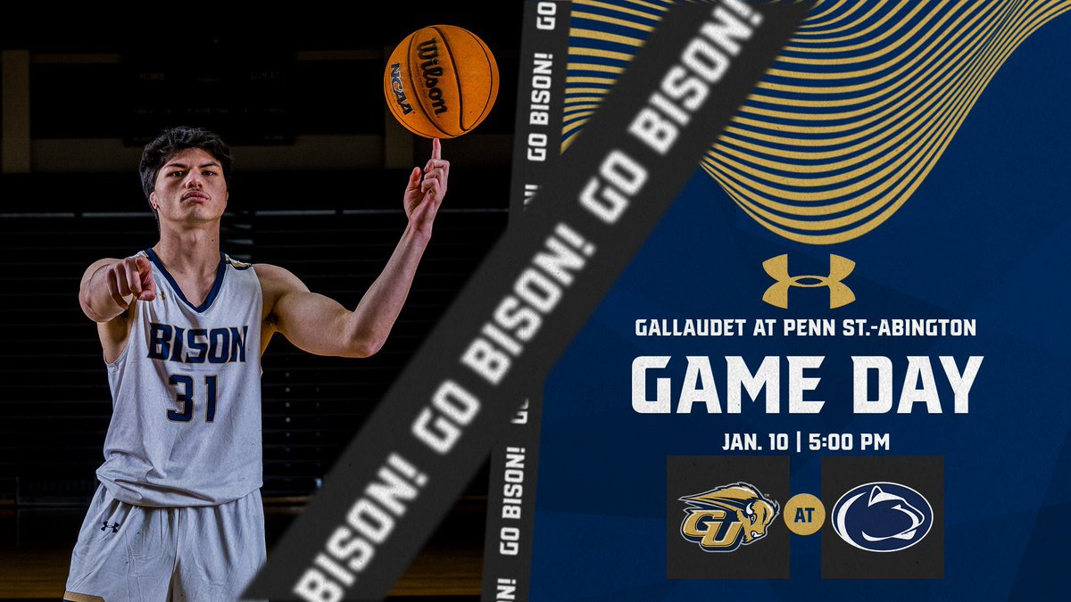 Gallaudet Men’s Basketball 🏀 Game Day ⏰ 5:00 PM 🆚 @abingtonsports 📍 Abington, Pa. 📹 psucampusathletics.com/psuabington/ 📊 abingtonsports.com/sidearmstats/m… #GUBison | #d3hoops