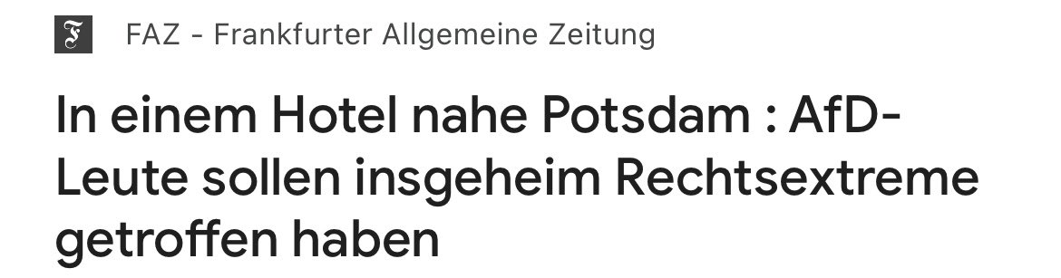 „AfD-Leute sollen insgeheim Rechtsextreme getroffen haben.“ Ulkige Überschrift. Korrekt müsste es heißen: „ AfD – Leute sollen insgeheim andere rechtsextreme getroffen haben.“