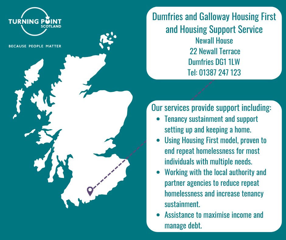turningpointsco's tweet photo. #DumfriesandGalloway #HousingFirst and Housing Support Service are #TurningPointScotland's most rural #homelessness services. https://t.co/jlRJBxWBJH