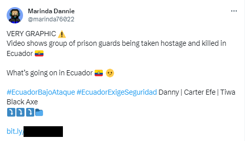 dimitribest's tweet image. Una campaña de #malware en #Ecuador aprovechando los últimos sucesos del país. 
Por favor, tengan cuídado. No den click en cualquier enlace. Imágenes a continuación son de twitts maliciosos circulando ahora mismo.