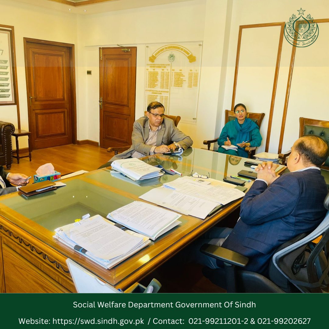 Swdsindh's tweet photo. A meeting of minds for child protection! Chaired by Secretary SWD, the session with DG SCPA, Additional Secretary SWD, Director (OPS) SCPA, and Assistant Director SCPA delved into crucial matters at the Sindh Child Protection Authority. https://t.co/BefJJHlz9n