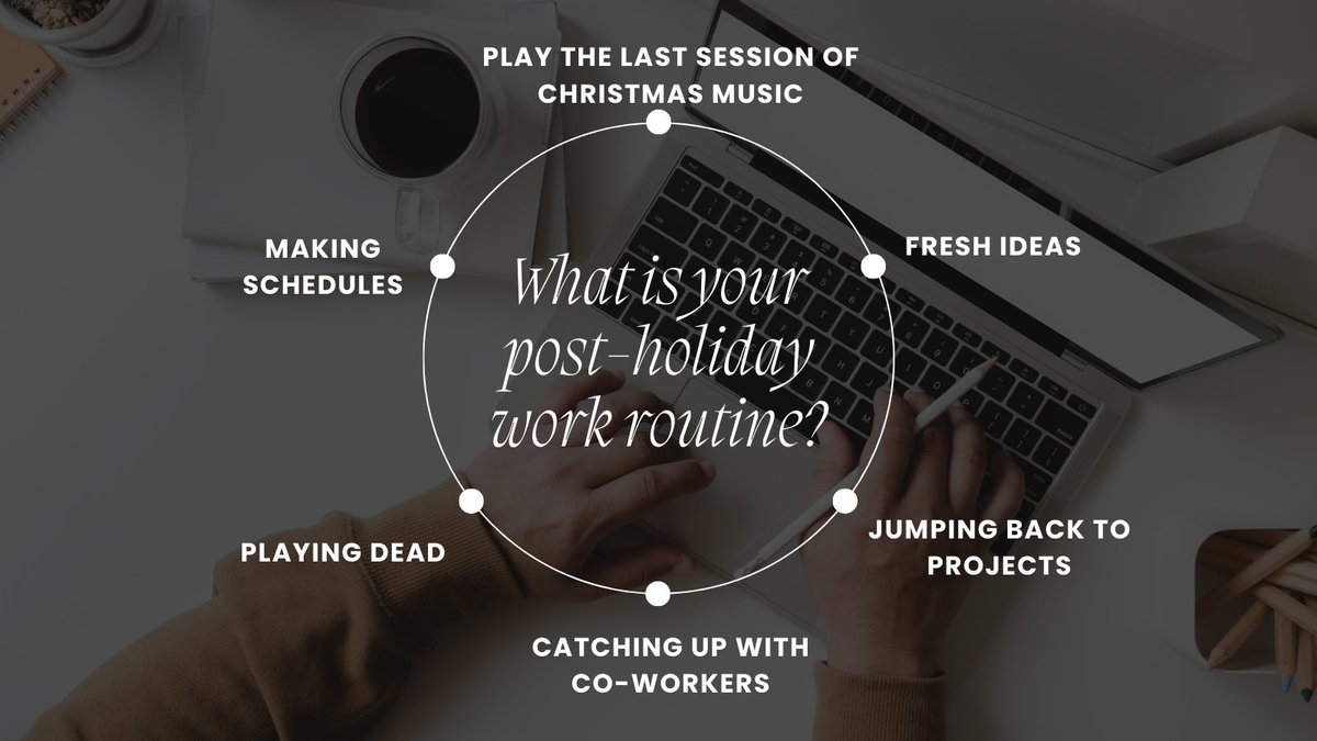 Post-holiday work mode can be a challenge. 🌟 We're thinking about post-holiday work routines.  🔵 
How do you make your return to work after the holidays more manageable? 
Share your preferred practices in the comments!

#WorkLifeBalance #NewYearNewGoals