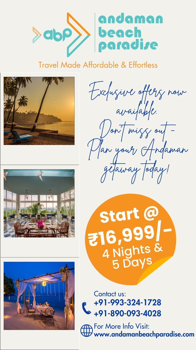 BeachAndaman's tweet photo. Dive into the crystal-clear waters, walk on pristine beaches, and experience the enchanting culture of Andaman Islands. Unbelievable memories await! 💦🏖️ #IslandLife #AndamanExploration #UnforgettableMoments #ExploreIndianIslands #ExploreIncredibleIndia https://t.co/Sd00UgQRJ0