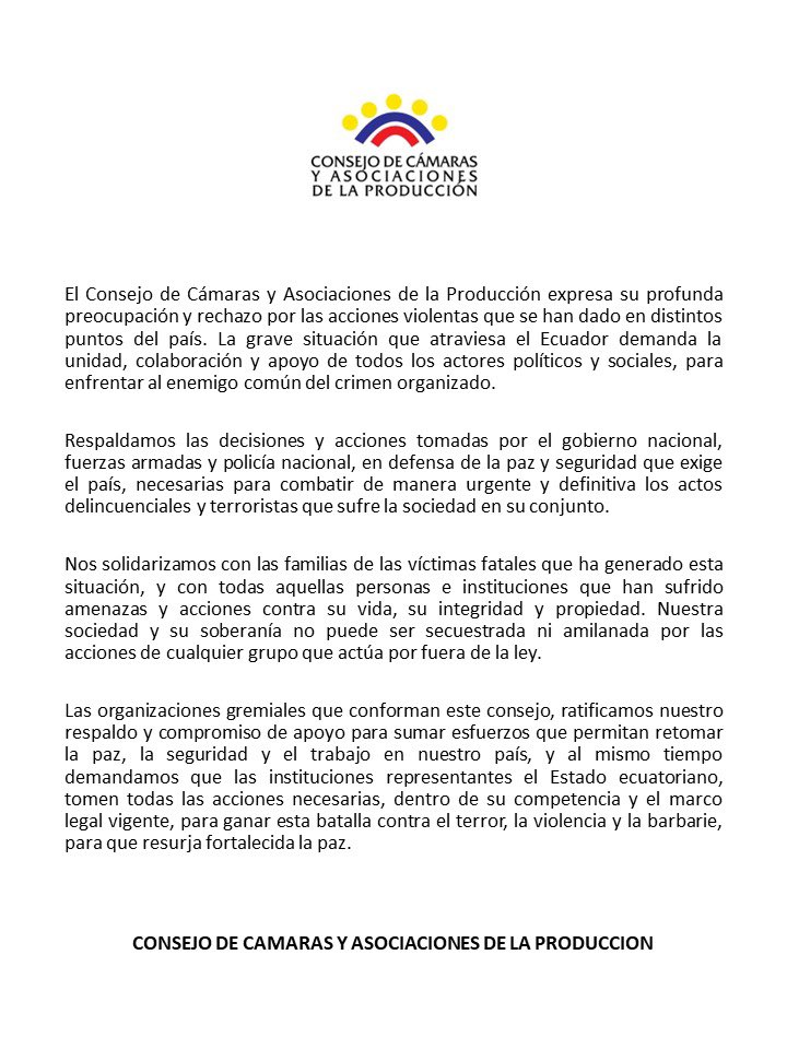 Ante la grave situación del país: