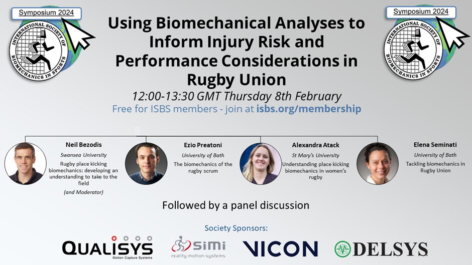 ISBSOFFICIAL's tweet photo. Using Biomechanical Analyses to Inform Injury Risk and Performance Considerations in Rugby Union

12:00-13:30 GMT Thu 8th Feb (Session 8)

Free for ISBS members – details: https://t.co/2BINnjAuvG https://t.co/o9gxlNmPGH