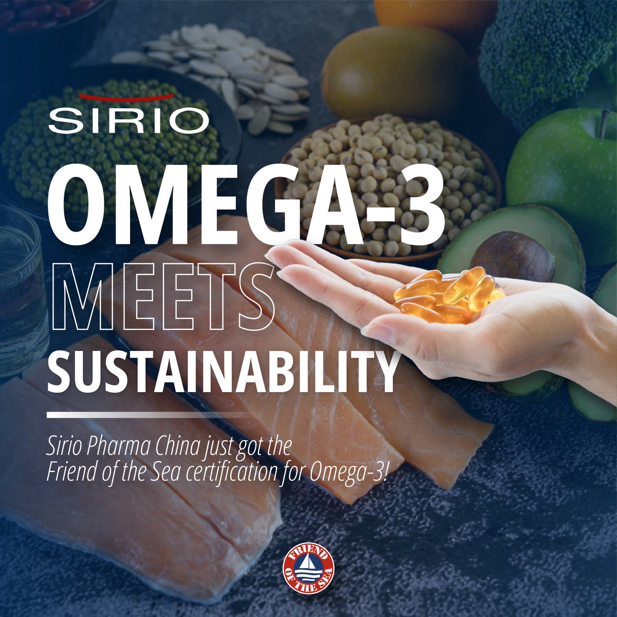 friendofthesea's tweet photo. Sirio Pharma China just got the Friend of the Sea certification for Omega-3!  
They've been working hard to make sure they only use sustainably sourced fish oil and algae-based raw materials. https://t.co/NDcBUVsErc