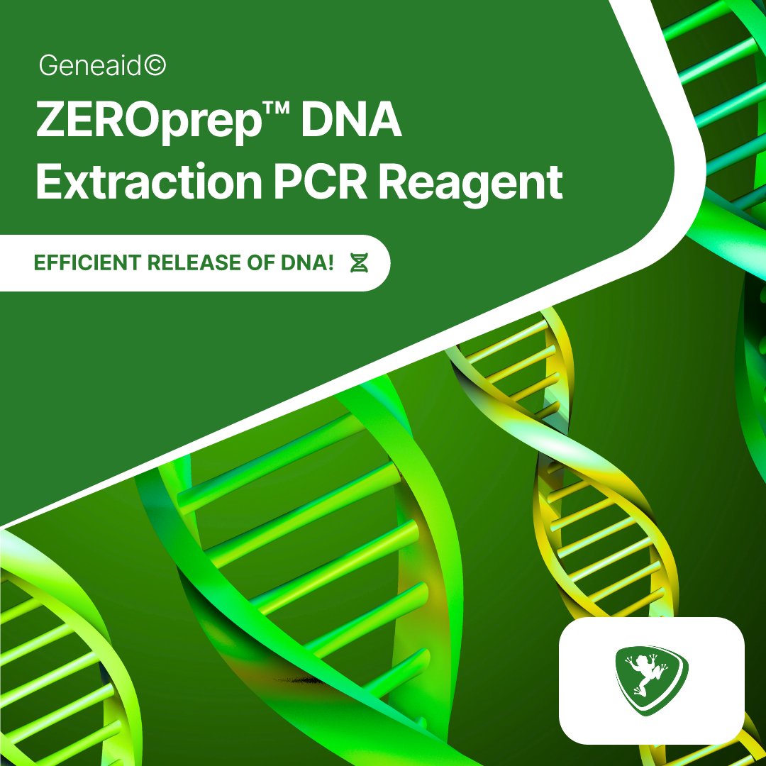 FroggaBio's tweet photo. Check out @geneaid's ZEROprep™ DNA Extraction PCR Reagent at FroggaBio! Simplify your PCR workflow with efficient DNA release, no purification needed. 🐸🧪🧬

LEARN MORE: https://t.co/b5VmALvQvT 

#PCR #DNAExtraction #Genomics #DNA #FroggaBio #Biotech #Science #Geneaid #ZEROprep https://t.co/6EpieQU7y8