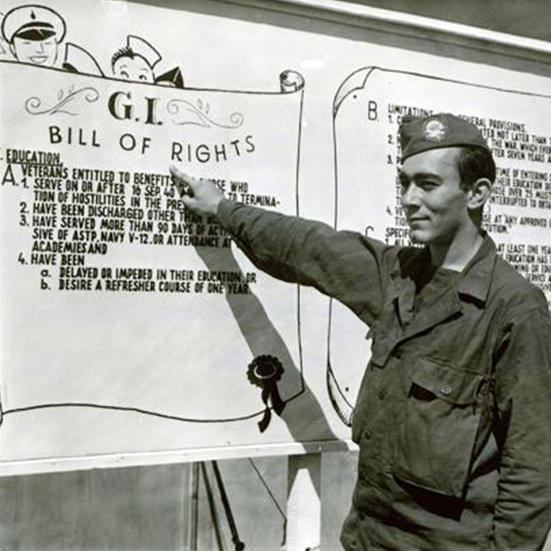 On this day in 1944, Congress passed the GI Bill of Rights. Over 50 percent of honorably discharged veterans utilized the education benefits. The GI Bill's home loan provisions provided over 2 million home loans during a severe housing shortage. #GIBill #History #WWII