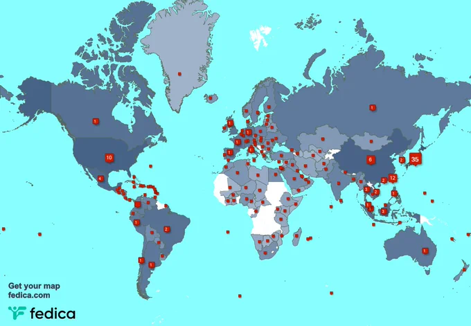 I have 528 new followers from Malaysia , Hong Kong , and more last week. See fedica.com/!Shirosaba_47