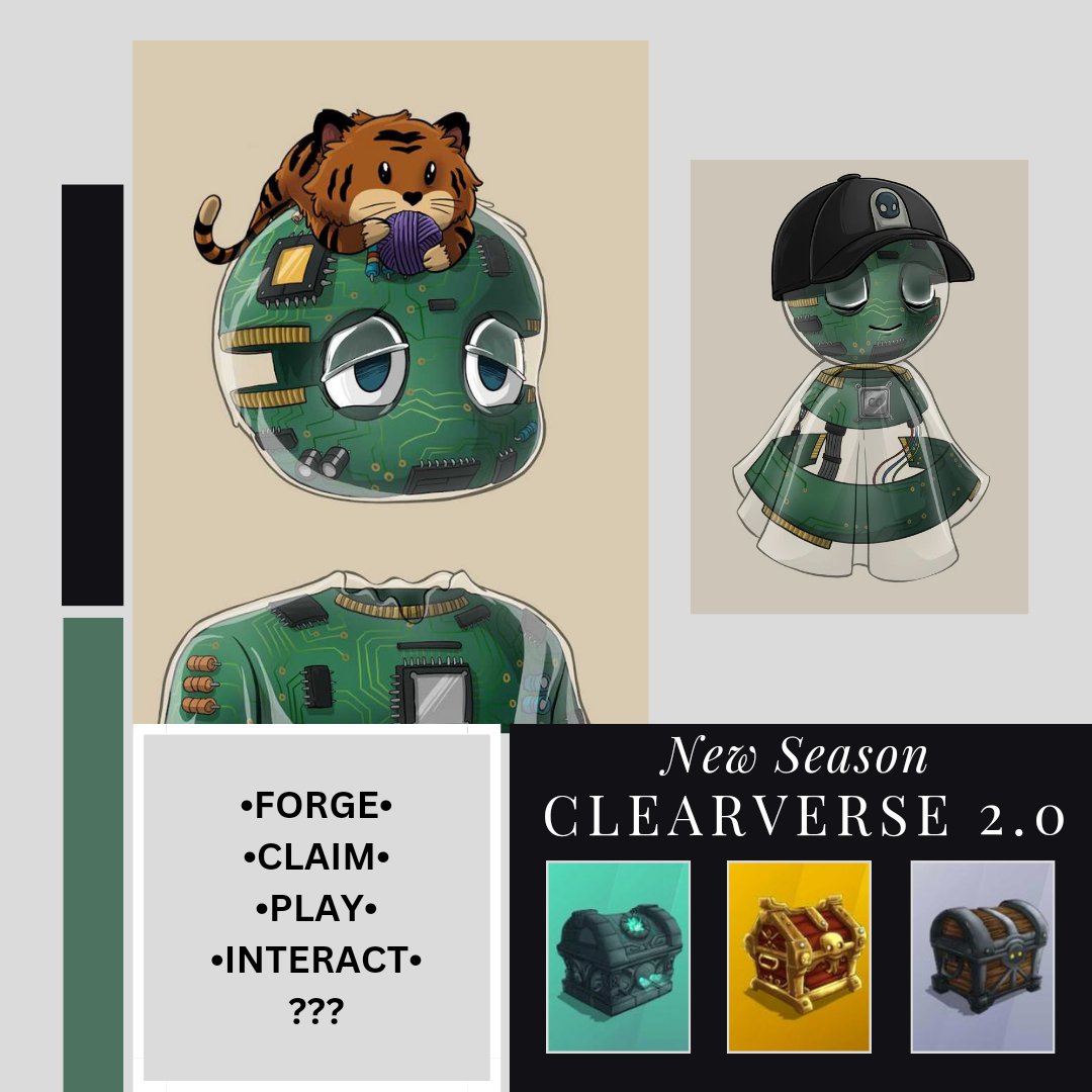lizmoneyweb's tweet photo. What to look forward in CC? 👀
@ClearCollectNFT
 The 5th mechanic is not yet revealed and no one has guessed it right.

All I know is that there'll be companions and chests to be opened. ✨ https://t.co/kUlA6W21wQ