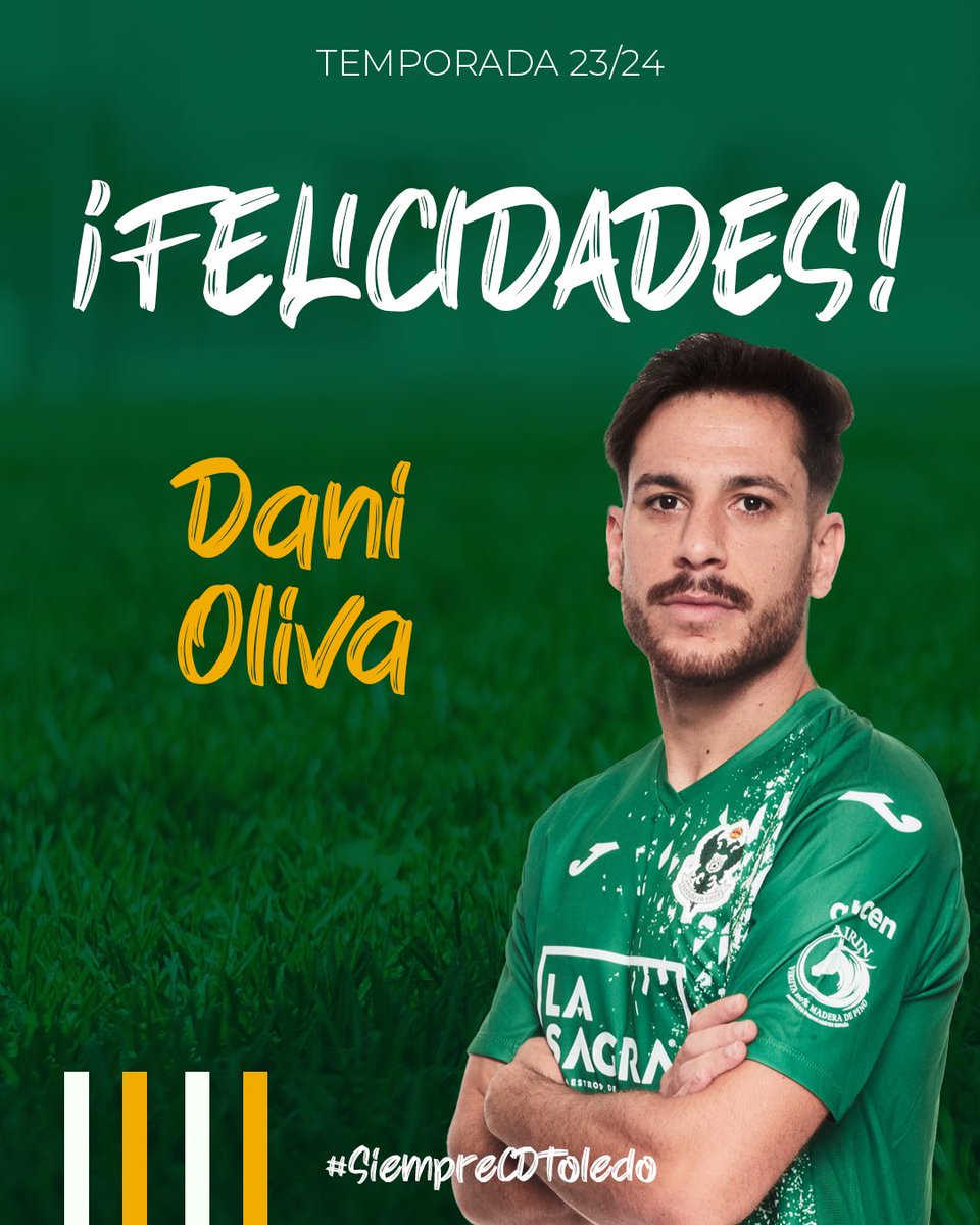 🎂 Hoy nuestro Dani Oliva cumple 26 años. ¡Muchas felicidades! 🎈🥳

#SiempreCDToledo 💚⚪️