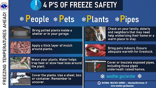 Hey, Coogs! There will be freezing temperatures early next week. Be prepared! uh.edu/emergency-mana…