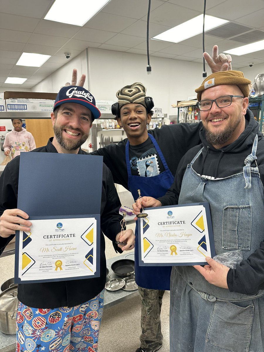 Natalie M. Street, Ed.S. (@nstreet_teaches) on Twitter photo Congratulations ๐๐๐ผ to Chef Horne & Chef Hagen for being Decemberโs CTE Instructors of the Month! They continue to provide high quality learning opportunities for our Culinary students. I canโt wait for ๐ฅจday! #isleCTE #isleSUPPORT <a href="/IWCSchools/">Isle of Wight County Schools</a> Congratulations ๐๐๐ผ to Chef Horne & Chef Hagen for being Decemberโs CTE Instructors of the Month! They continue to provide high quality learning opportunities for our Culinary students. I canโt wait for ๐ฅจday! #isleCTE #isleSUPPORT <a href="/IWCSchools/">Isle of Wight County Schools</a>