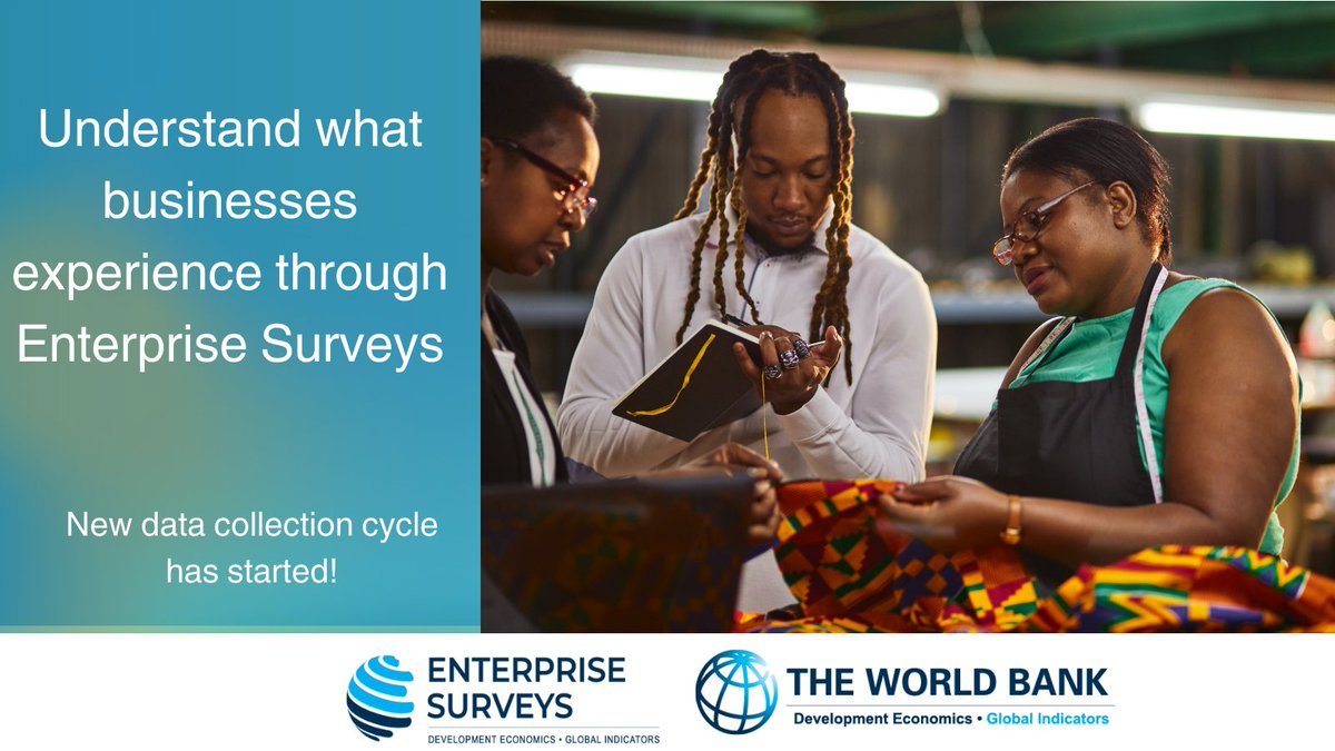 WB_Rwanda's tweet photo. A new World Bank Enterprise Surveys are collecting #data 📊 in 60+ economies, including those in Sub-Saharan #Africa.

The goal? To understand what businesses experience, aiding policymakers to prioritize reforms supporting enterprises. 

Explore here ➡️ https://t.co/kY4FT72RG4 https://t.co/IB71dYVQ4b