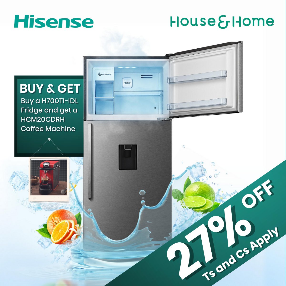 HisenseSA's tweet photo. 🌟Grab the H700TI-IDL for R11,999 (Save R5,000) + a FREE HCM20CDRH Red capsule coffee machine valued at R1,799! for a total saving of R6,799☕🎁.
Explore here🛍️: https://t.co/PlsEUzpSLL 🛒
#HisenseSA #Realiability #Quality #Smart #Love #Bundle #Deal https://t.co/Wfhh2R8PkP