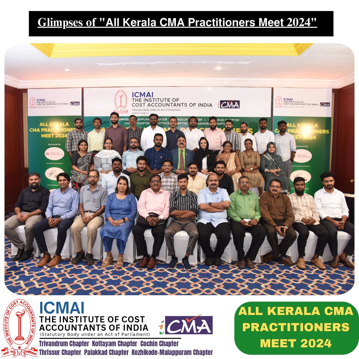Glimpses of '𝗔𝗹𝗹 𝗞𝗲𝗿𝗮𝗹𝗮 𝗖𝗠𝗔 𝗣𝗿𝗮𝗰𝘁𝗶𝘁𝗶𝗼𝗻𝗲𝗿𝘀 𝗠𝗲𝗲𝘁 2024'jointly organised by ICMAI Kerala Region Chapters on 06.01.2024

@narendramodi @AmitShah @nsitharaman @nsitharamanoffc @Rao_InderjitS @ICMAICMA

#cma #icmai #pcmameet2024 #costandmanagementaccountant