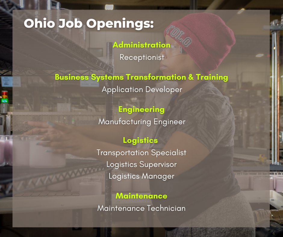 New year, new you, new job?

We have a variety of roles open at our Ohio facility – is one of them right for you?

Last year, we celebrated more than 50 employee promotions - this year, that could be you! Apply now at alene.com/employment.