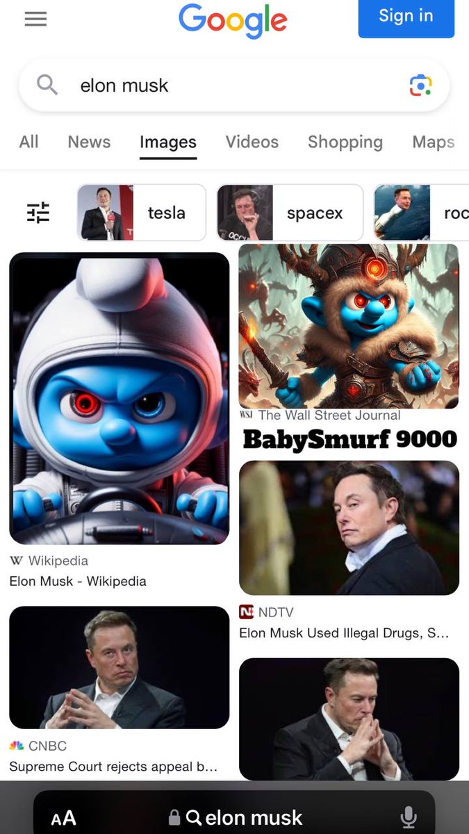 💯💯💯💯💯💯💯💯💯💯💯💯💯💯💯💯💯💯💯💯💯💯💯💯💯

A community member has googled 'Elon Musk' and this was the search results

#Elon_Musk_is_Babysmurf9000

<a href="/babysmurf9000/">Baby Smurf</a>