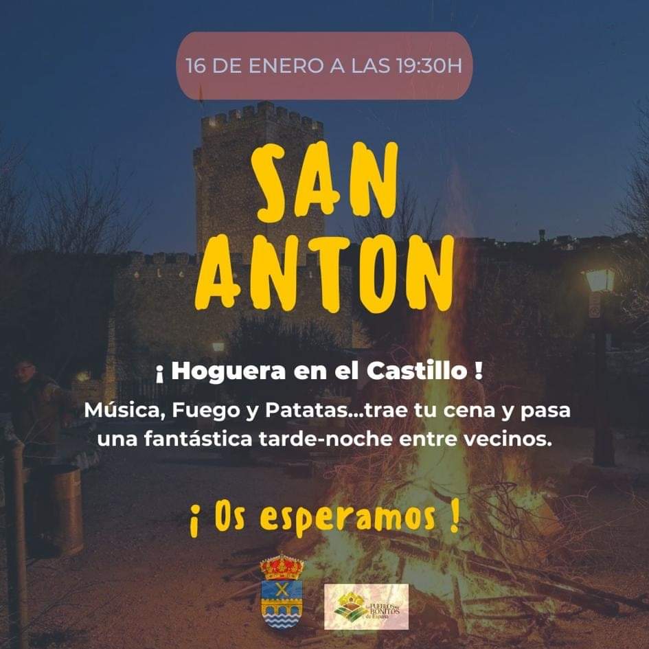 Te esperamos en el  "Parque del Castillo" el próximo 16 de Enero a las 19:30.

Continuemos con nuestras tradiciones y disfrutemos de una gran tarde entre vecinos 🔥🥩🥔🕺... ‼️

#alcaladeljucar #sananton #TradicionesyCostumbres