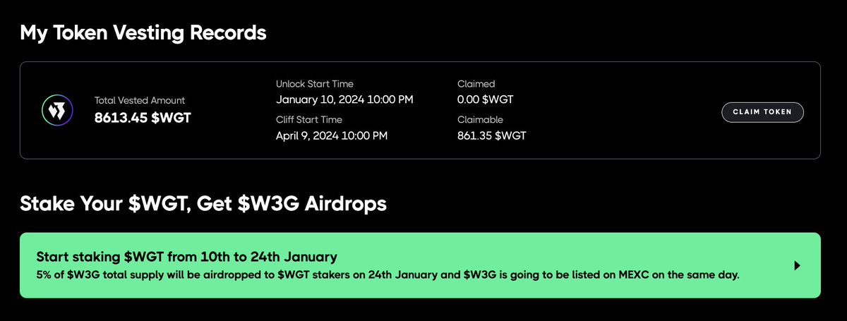 📢 To Web3Games.com Token Public sale investors: 

Your $WGT is claimable now! ⬇️
🌐 web3games.com/wgt-unlocks