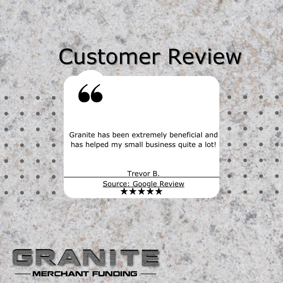GraniteFunding's tweet photo. ⭐⭐⭐⭐⭐ Triumphs fueled by Granite Merchant Funding! Excellence in every review. #GraniteSuccess #FiveStars https://t.co/Hs3v5PbOKY