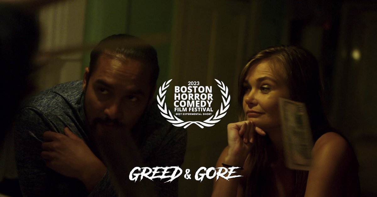 This is cool! Boston Horror and Comedy festival awarded us Best Experimental Short! 
•
#GreedGore #horror #horrormovies #horrorfan #horrormovie #horrorshortfilm #horroraddict #horrrorjunkie #canadianhorror #genre #genrefilm #thriller #horrorthriller #horrorfanatic