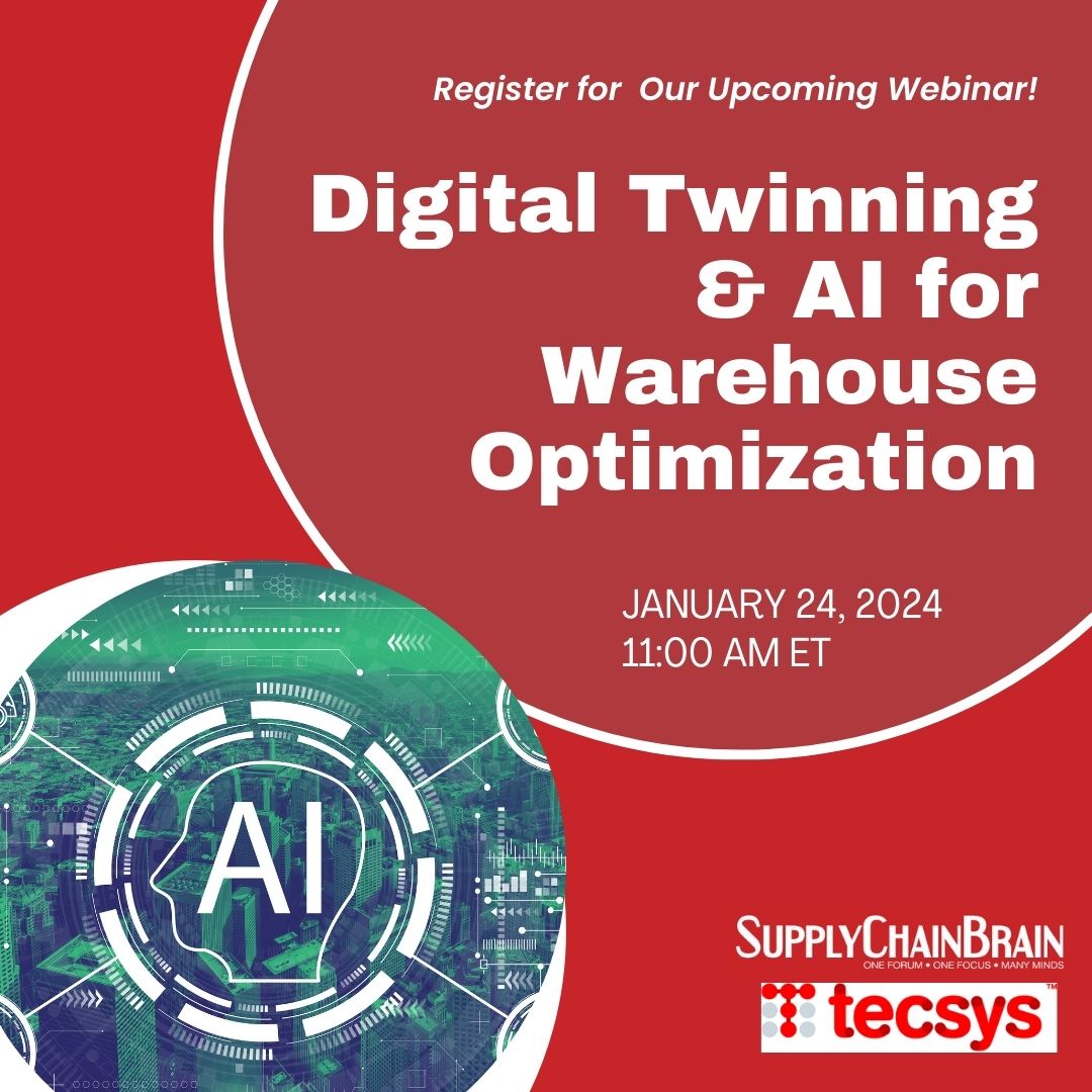 SCBrain's tweet photo. Register now: https://t.co/27Nc4u87mi
Register for our webinar to discover how digital twinning and AI drive operational efficiency and cost reduction. Learn from real cases and establish strategies for seamless implementation. #digitalsupplychain #tecsys #supplychainbrain https://t.co/SsM4GhxaEV